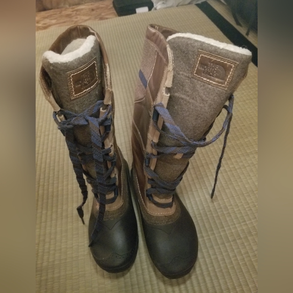 The North Face Brown and Black Winter Boots